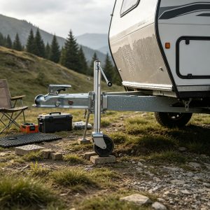 2000 lbs Heavy Duty Swivel Boat Trailer Jack with PP Dual Wheel, 15"-27" Lift Range for RV & Utility Trailers
