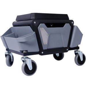 Heavy Duty Mechanic Stool with 330lbs Load Capability, Garage Stool with Wheels, Rolling Creeper with Soft Rubber Cushion Seating for Auto Repair and DIY Home Car Beauty