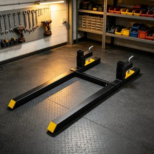 2000 lbs 60" Clamp-On Pallet Forks, Heavy Duty Tractor Bucket Forks with Adjustable Stabilizer Bar for Skid Steer