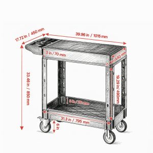550 lb Two-Shelf Workshop Utility Cart