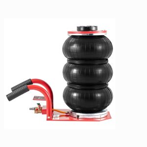 3 Ton/6600 lbs Triple Bag Air Jack with Six Steel Pipes, 17.7″ Fast Lifting Pneumatic Jack with Side Handles, 3-5s Lift, Red, for Car & Garage Repair