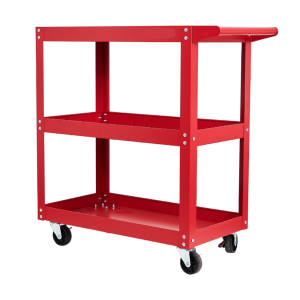 3-Tier Rolling Tool Cart Utility Cart on Wheels, 450 lb Heavy Duty Rolling Tool Cart for Warehouse, Garage, Red (Shipment from Walmart)
