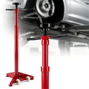 Adjustable Underhoist Support Jack Stand, 1654 LBS Max Load Triangular Base Hoist Support Stand with Rolling Wheels Anti-Slip Rubber Platform for Professional & Home Workshop Car Maintenance