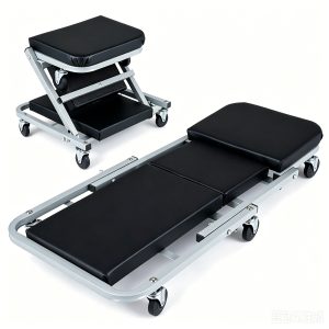 36" 2-in-1 Mechanic Creeper Seat with 360° Swivel Casters, Heavy Duty Metal Frame Auto Repair Rolling Stool with 1.5" Thick Oil-Proof Cushion for Garage Car Maintenance