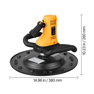 Electric Power Trowel, 800W Concrete Finishing Machine Corded with Mixing Rod, 6-Speed Adjustable 120–200 RPM, Steel & Plastic Trowel Discs, Extension Handle, Floor Smoothing Cement Finisher