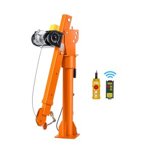 Electric Truck Crane, 2200 Lbs Pickup Truck Crane with 2200 LBS Electric Hoist, 360° Rotating Telescopic Boom, Premium Galvanized Steel, Foldable Pickup Bed Jib Hoist for Machine Lumber Lifting