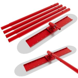 48’’×8’’ Concrete Bull Float, Stainless Steel Concrete Finishing Tool, Adjustable Bracket & 4 Float Handles, Professional Concrete Smoothing Tool for Construction Flooring