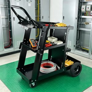 Heavy Duty Welding Cart 3-Tier, 400 Lbs Rolling Welder Cart with 360° Swivel Wheels & Tank Safety Chains for MIG TIG ARC MMA Plasma Cutter