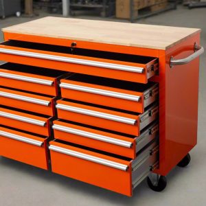 46″ Rolling Tool Workbench – Heavy-Duty Mobile Storage Cabinet with 9 Drawers