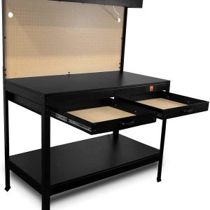 48-Inch Workbench Light with Built-In Power Outlets – Heavy Duty Workshop Lighting WT006C