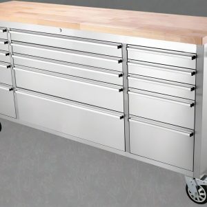6 FT Stainless Steel Tool Bench – 15-Drawer Heavy-Duty Workstation HTC7215W