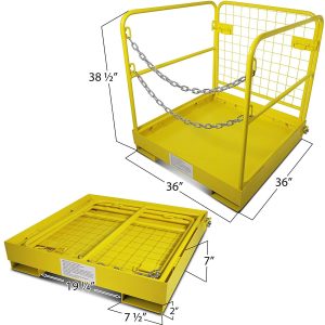 Forklift Safety Cage Work Platform – Aerial Lift Basket Attachment,