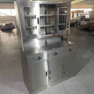 Stainless Steel Garage Storage Cabinet – Heavy-Duty Utility Tool Locker with Lock