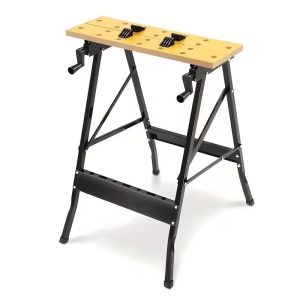 Portable Folding Workbench, Lightweight Woodworking Work Table with Durable Frame, Compact Storage DIY Work Bench for Garage, Workshop, Home Repair and Projects