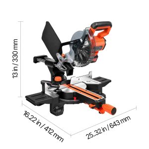 Sliding Compound Miter Saw, 7-1/4 Inch Blade, DC 18.5V Cordless Miter Saw, with LED Precision Alignment, Adjustable Angles, Battery and Charger Included, for Cutting Wood, Metals, Laminates